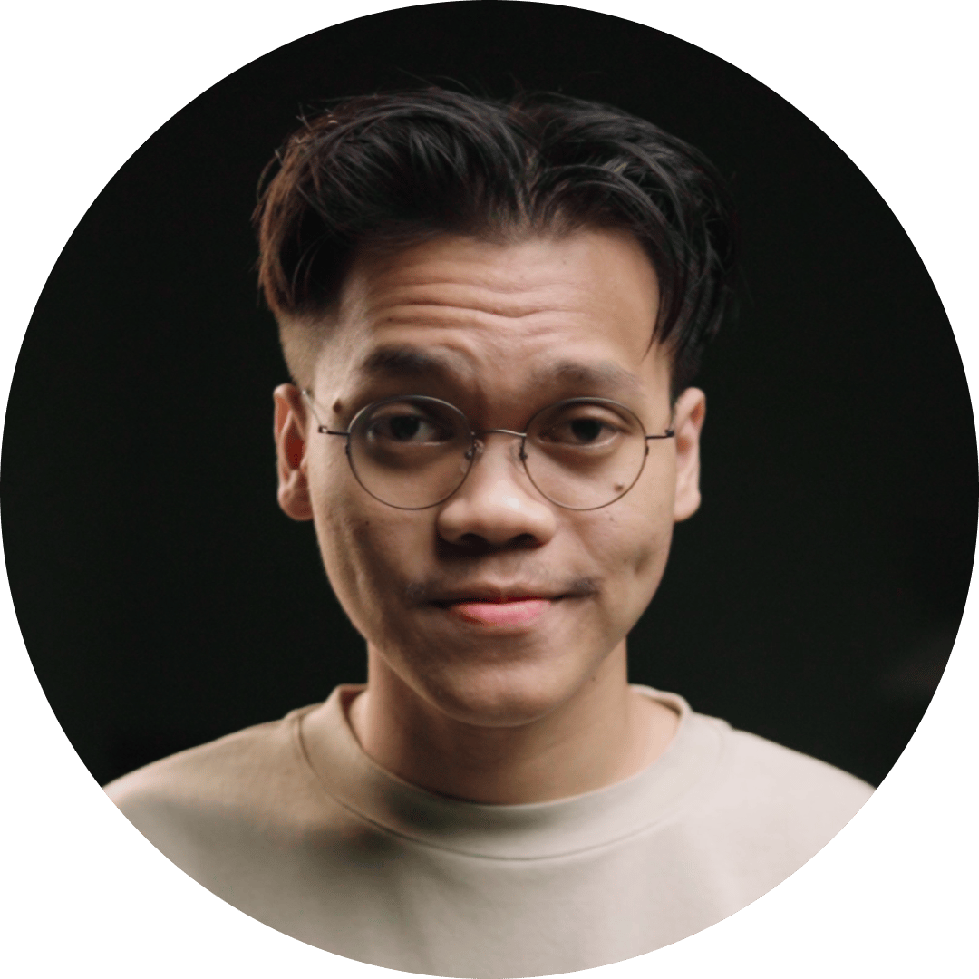 Visual designer wearing a hat